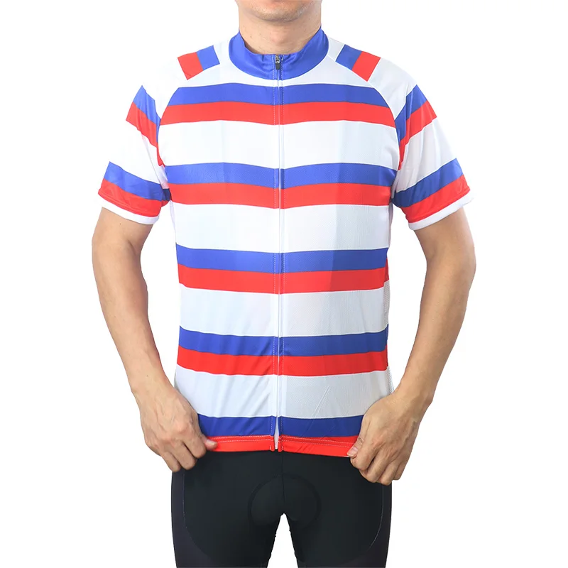 Short Sleeve Cycling Jersey, Downhill Wear, Road Sweater, Bicycl Stripe Man Shirt, Motocross Clothes, Sport Summer Suits Tee