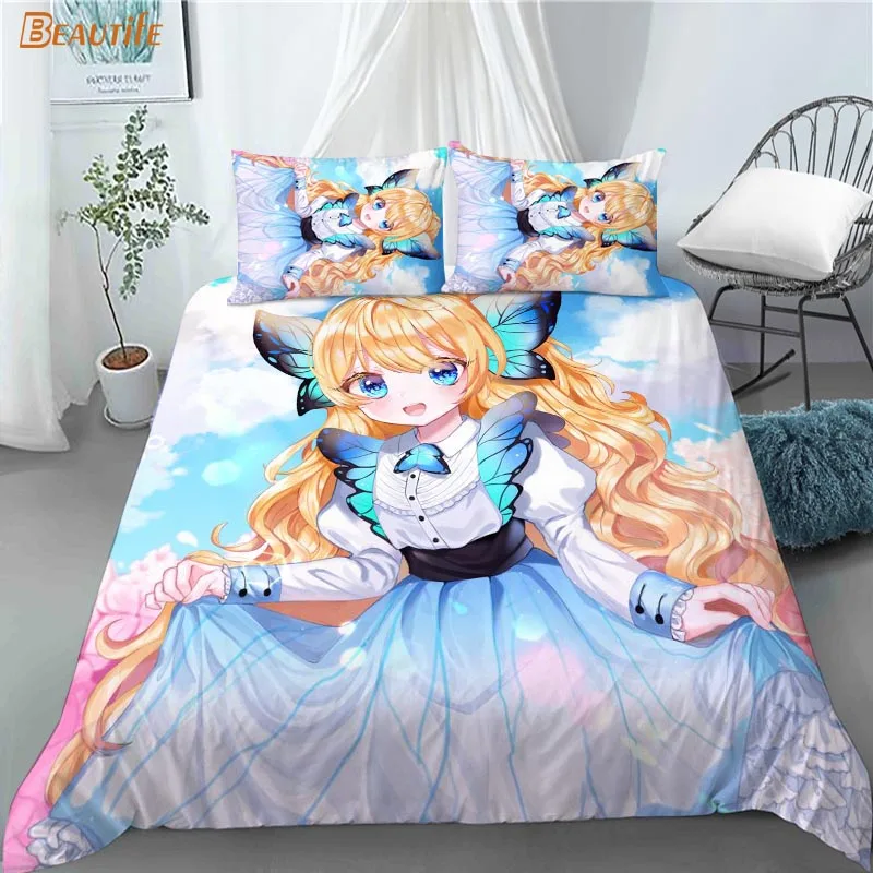 

3D Print Who Made Me A Princess Anime Bedding Set Duvet Cover Bedclothes Comforter Cover With Pillowcase For Kid Home 10-27