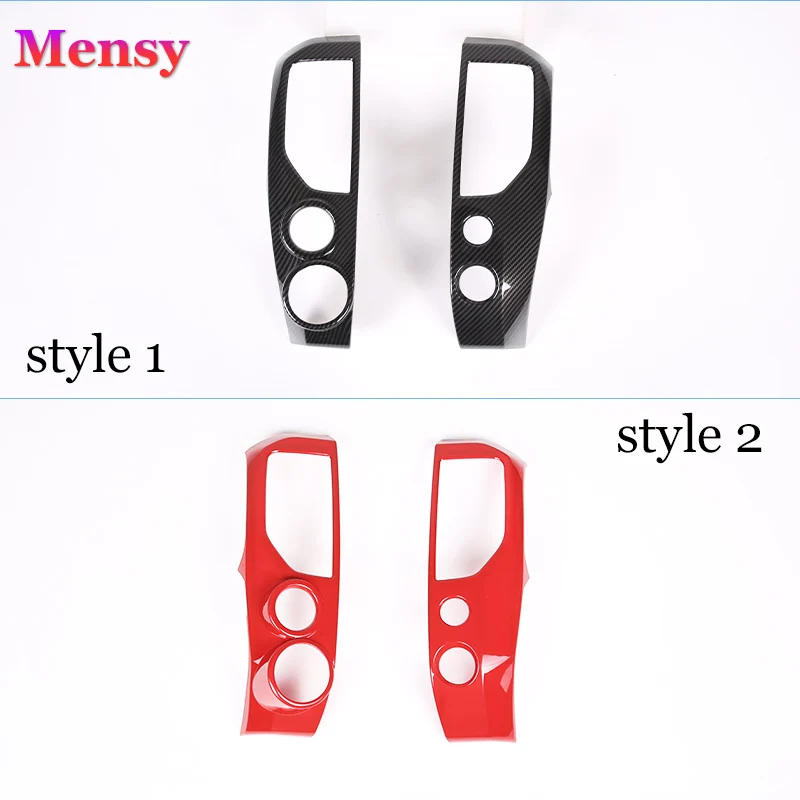 For Nissan Titan 2016-2019 ABS red car styling car center control air outlet frame cover sticker car interior accessories 2pcs