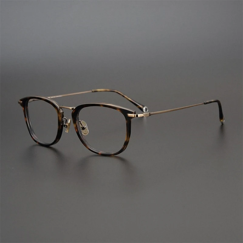 Japanese Handmade Square Titanium Glasses Frame Men Ultralight Myopia Eyeglasses Women Retro Prescription Anti Blue Light Optics