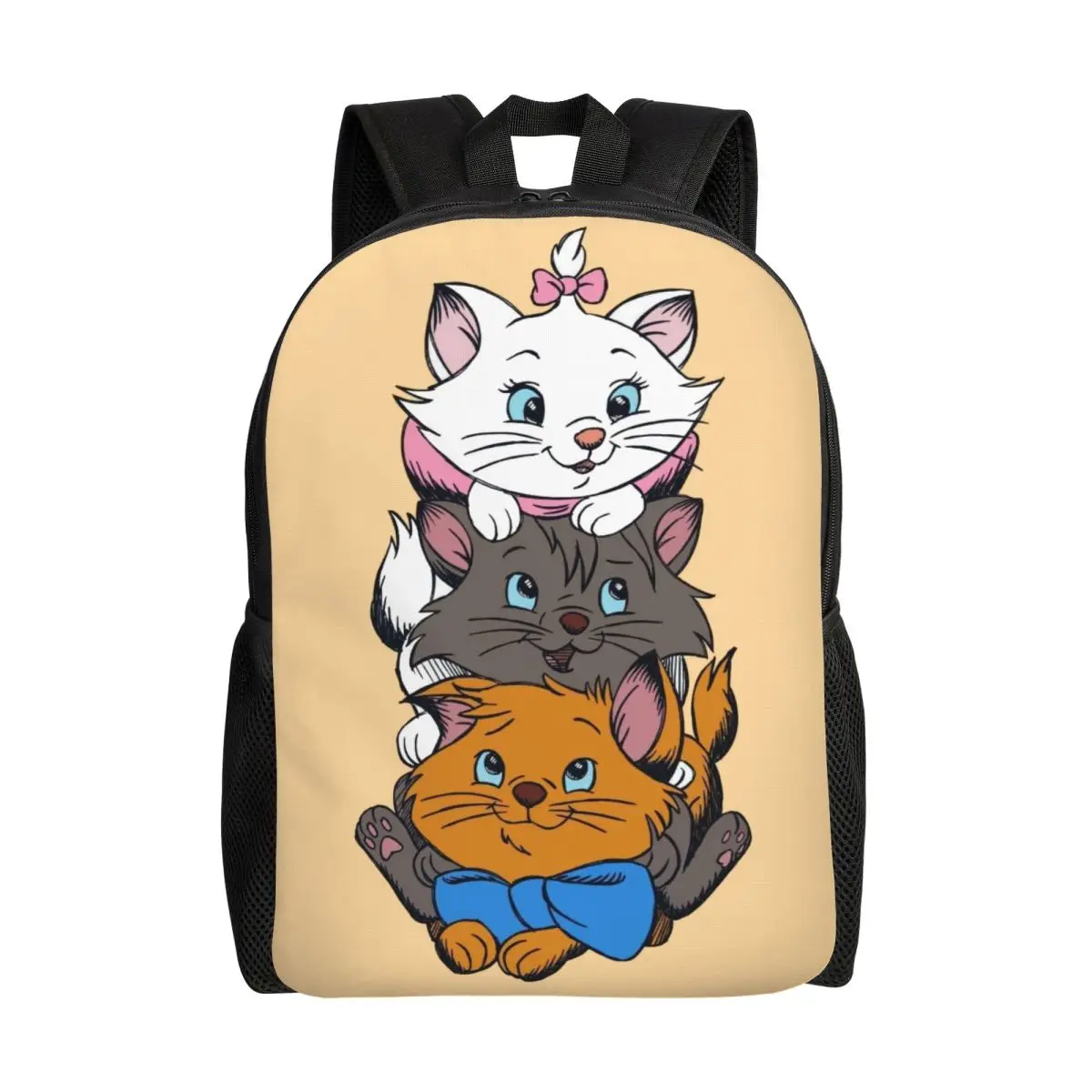 

Custom Movie Marie Cat Funny Backpacks School College Students Bookbag Fits 15 Inch Laptop Kitten Film Kawaii Classical Bags