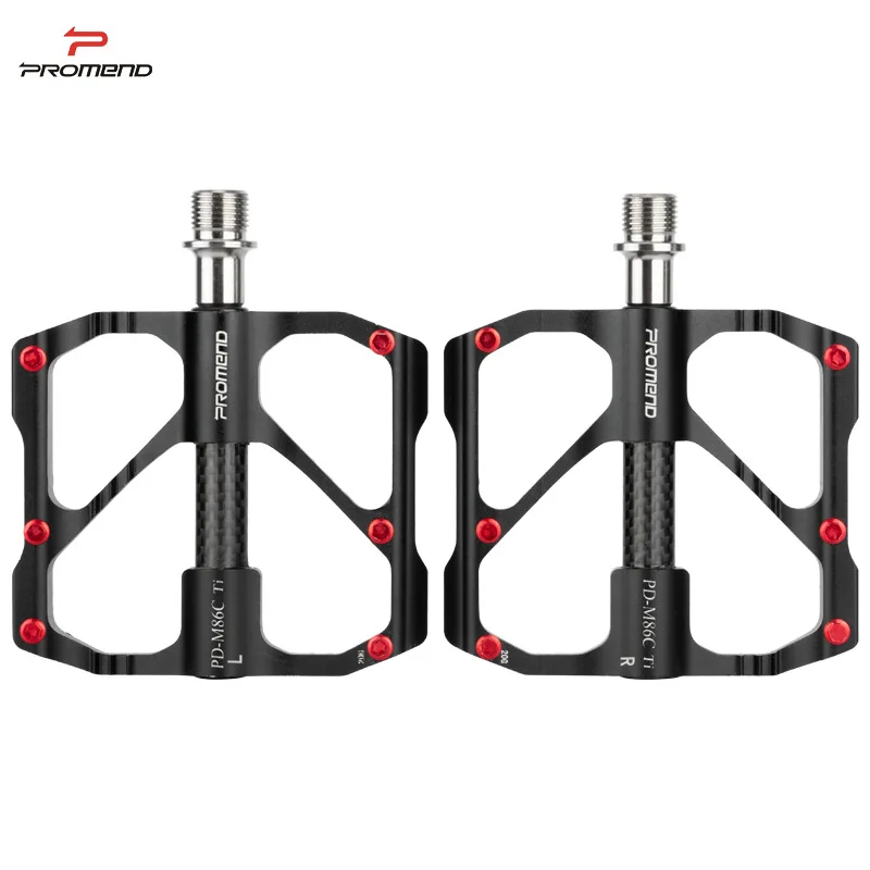 Ultralight Titanium Shaft Mountain Bike Pedal CNC Aluminum Alloy Carbon Tube 3 Bearing Flat Wide Non-slip Road Bicycle Pedal