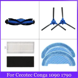 For Cecotec Conga 1090 1790 Titanium Ultra Robot Main Side Brush Hepa Filter Mop Accessories Vacuum Cleaner Parts Replacement