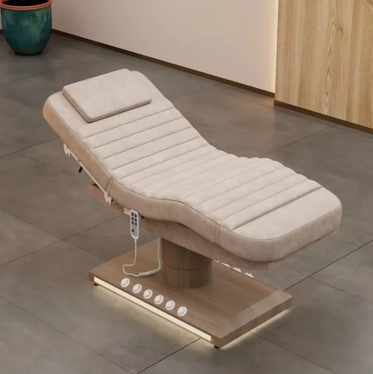 Salon Beauty Bed - 3-Stage Adjustable Massage Bed with Removable Armrests and Face Bracket