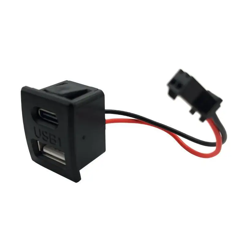 New Double Layer USB Female Base Type C Socket Female USB Lamp Charging Power Socket With 7CM Cable Connector Line