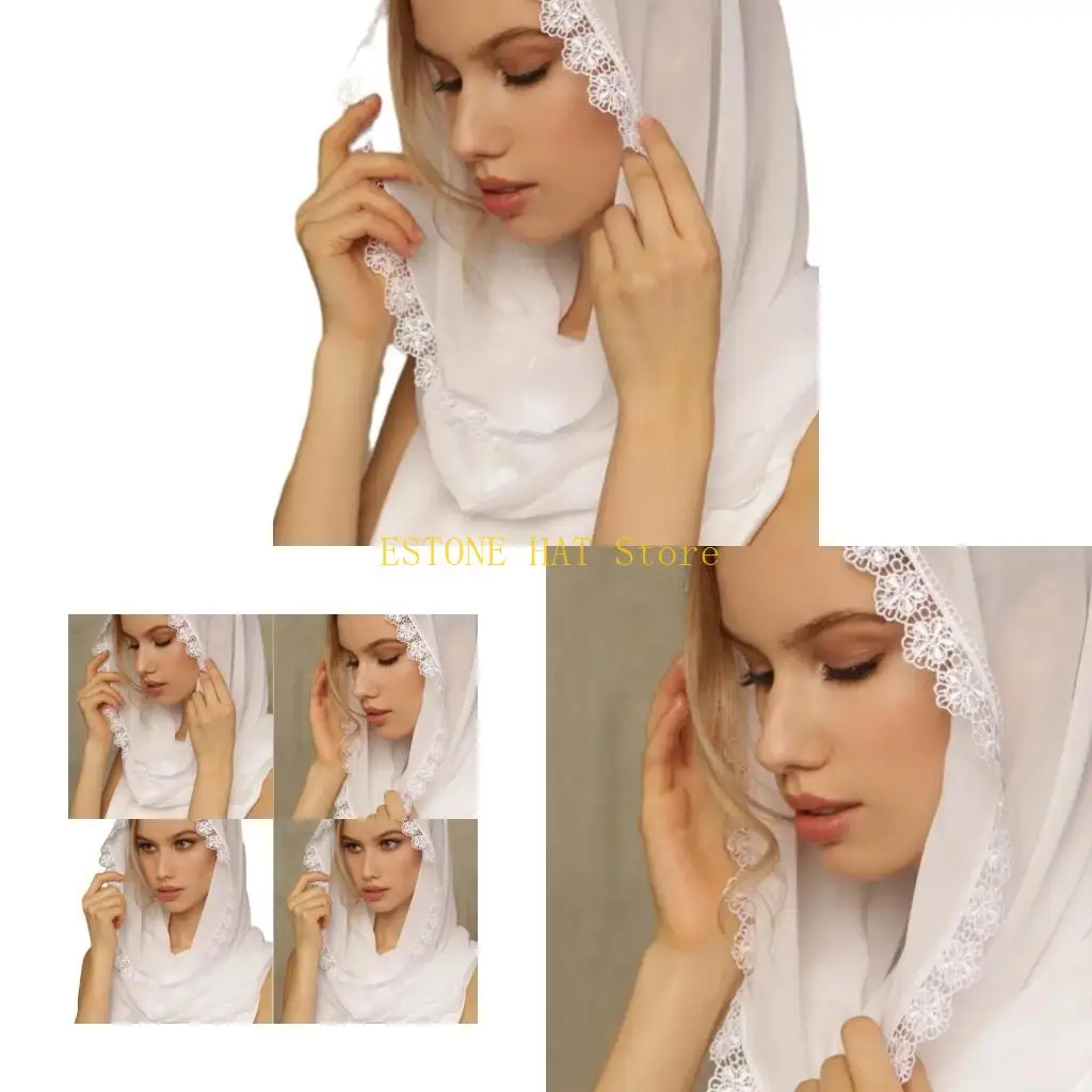 

49MF Bride Crim Trim Veil для летнего свадебного солнечного платка с цветочным рисунком