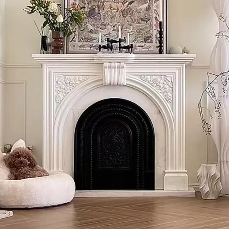 

XZ1Marble fireplace French European decoration American stone entrance living room natural French fireplace home decor