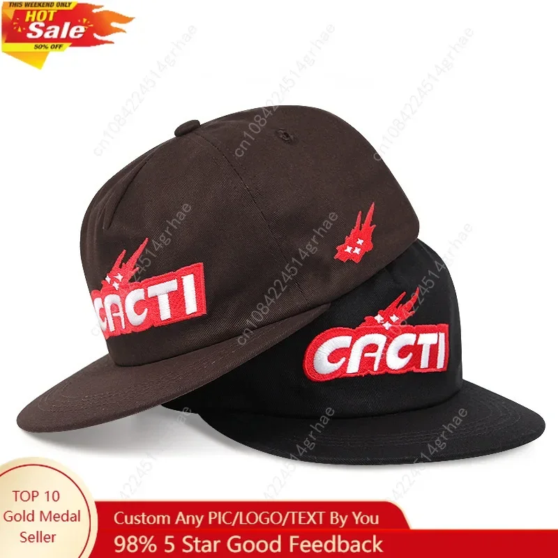 

CACTI letter three-dimensional soft top flat brim baseball cap, men's and women's outdoor sports event casual hip-hop cap