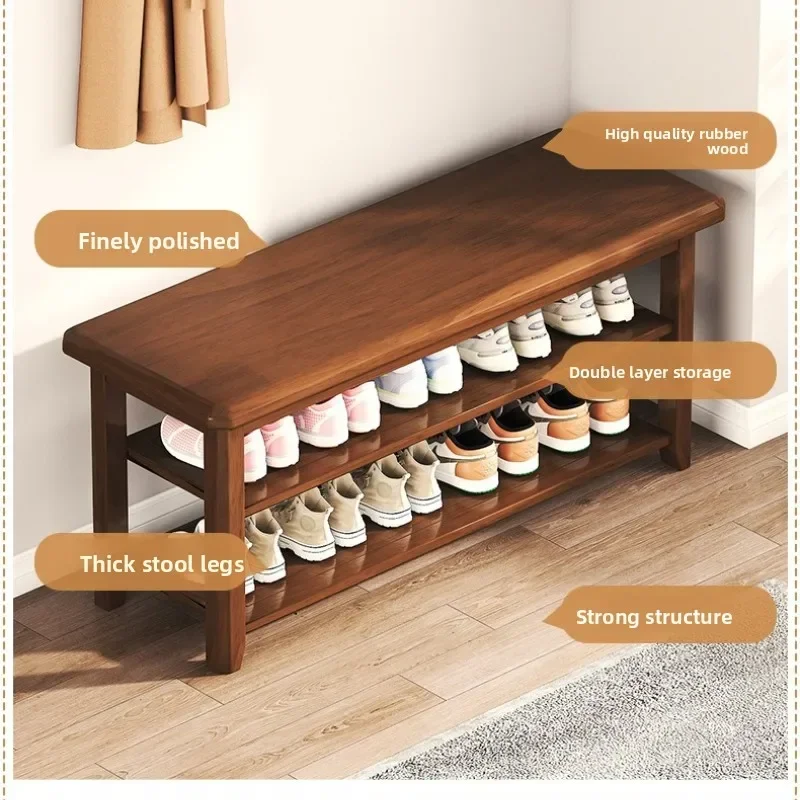 Factory Shoe Changing Stool All Solid Wood Household Door Can Be Sat In The Entrance Entrance Entrance Door Shoe Stool
