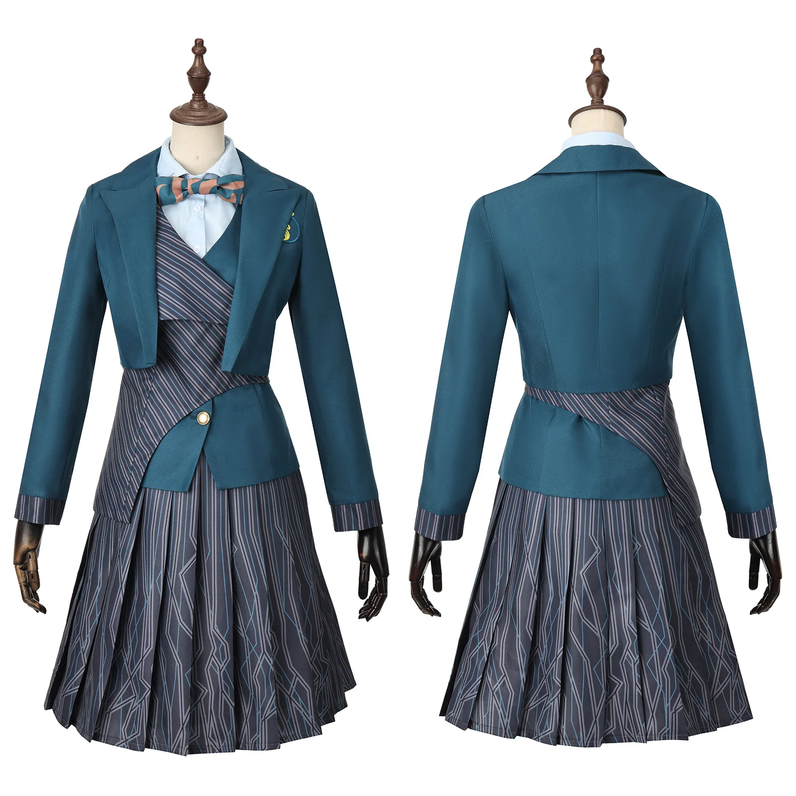 

Womens Glynda Elphaba School Uniform Cosplay Costume Shirt Skirt Full Set for Halloween Party