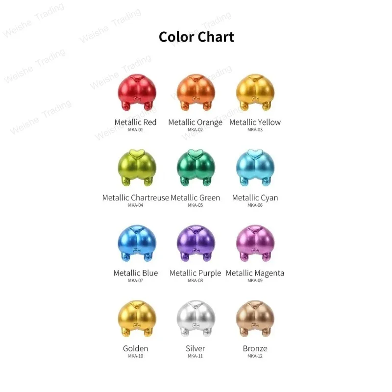 MKA 12pcs Super Metallic Color Markers kit Dual Tips Marker Pen for Gundam Military Model Mech Painting Hobby DIY Tool
