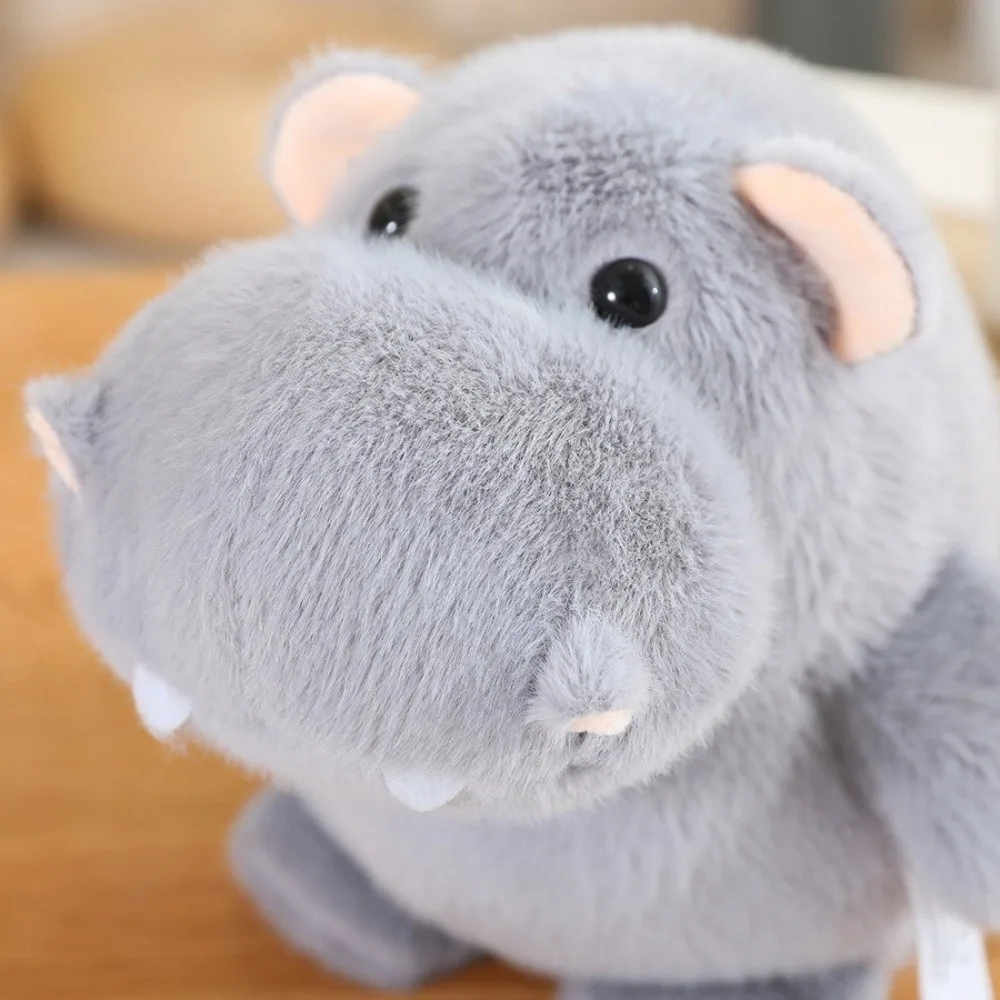 Simpatico ippopotamo morbido 12/22/35 cm abbracciabile grigio peluche ippopotamo soffice decorazione per la casa