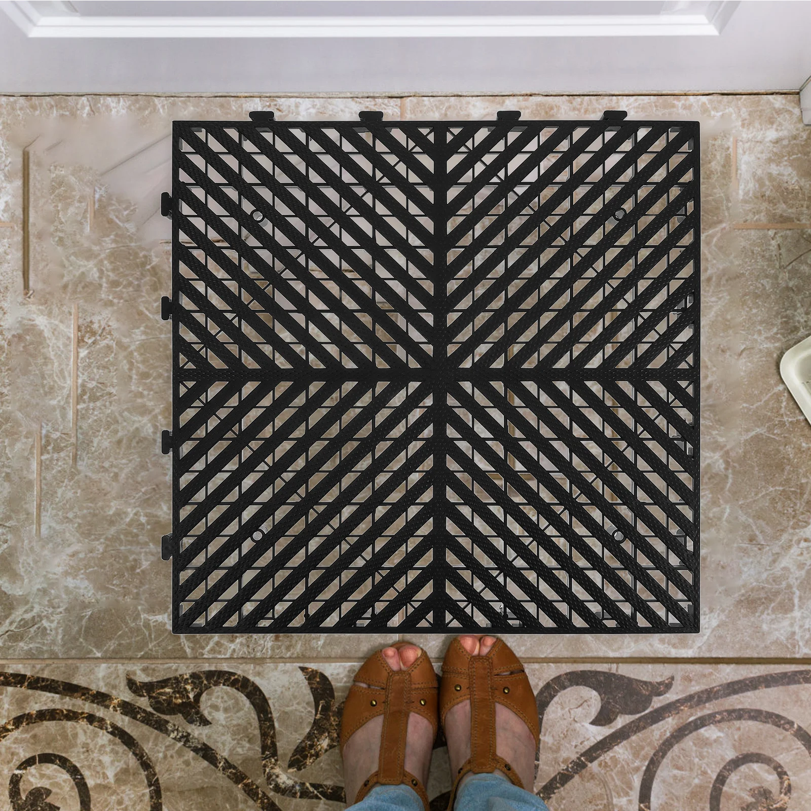 

Non-slip Mat Detachable Drainage Anti-slip Interlocking Floor Tiles Polypropylene Pp Indoor Replacement Garage