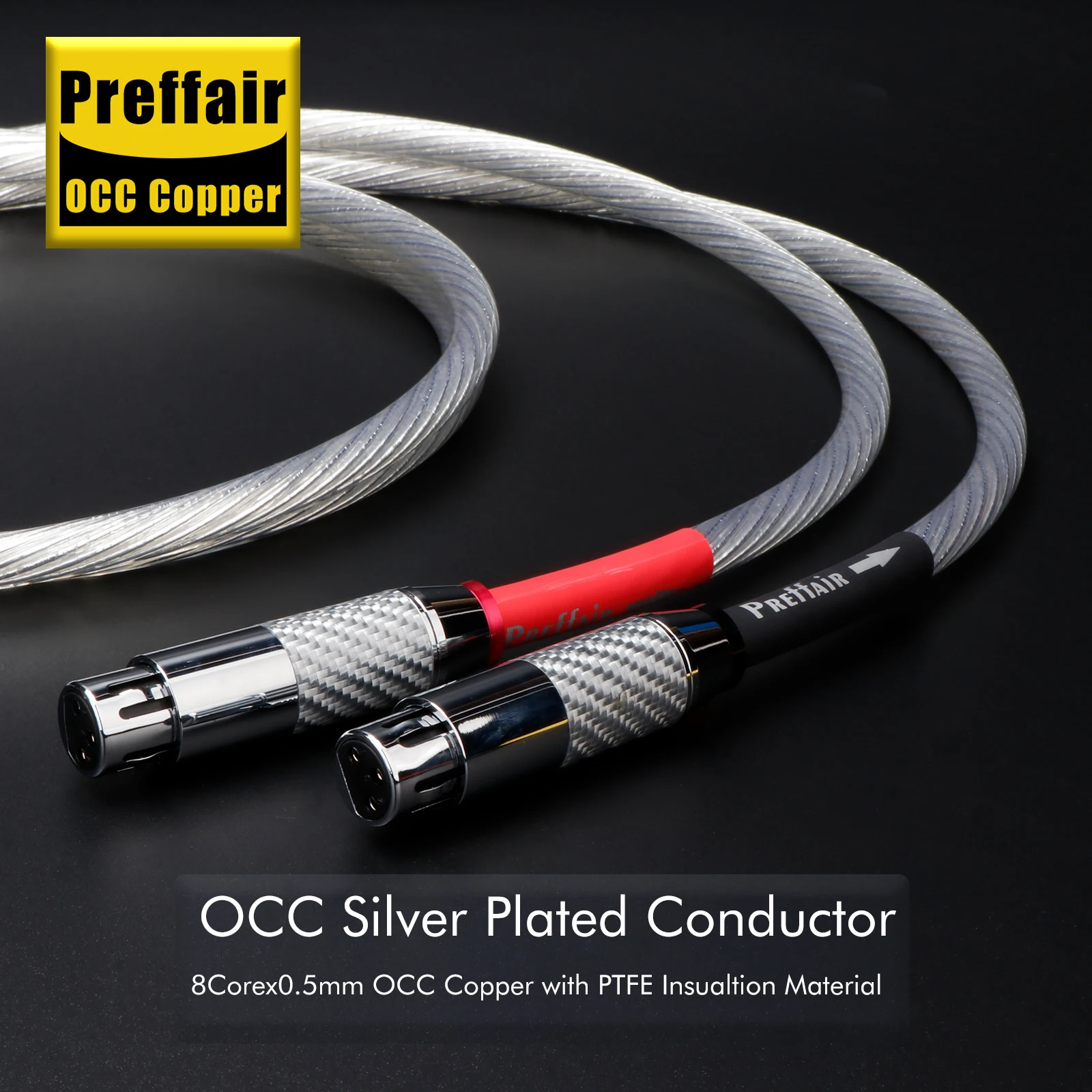 HIFI XLR Balanced Cable Reference Interconnects Audio Wire Line With Carbon Fiber Female to Male