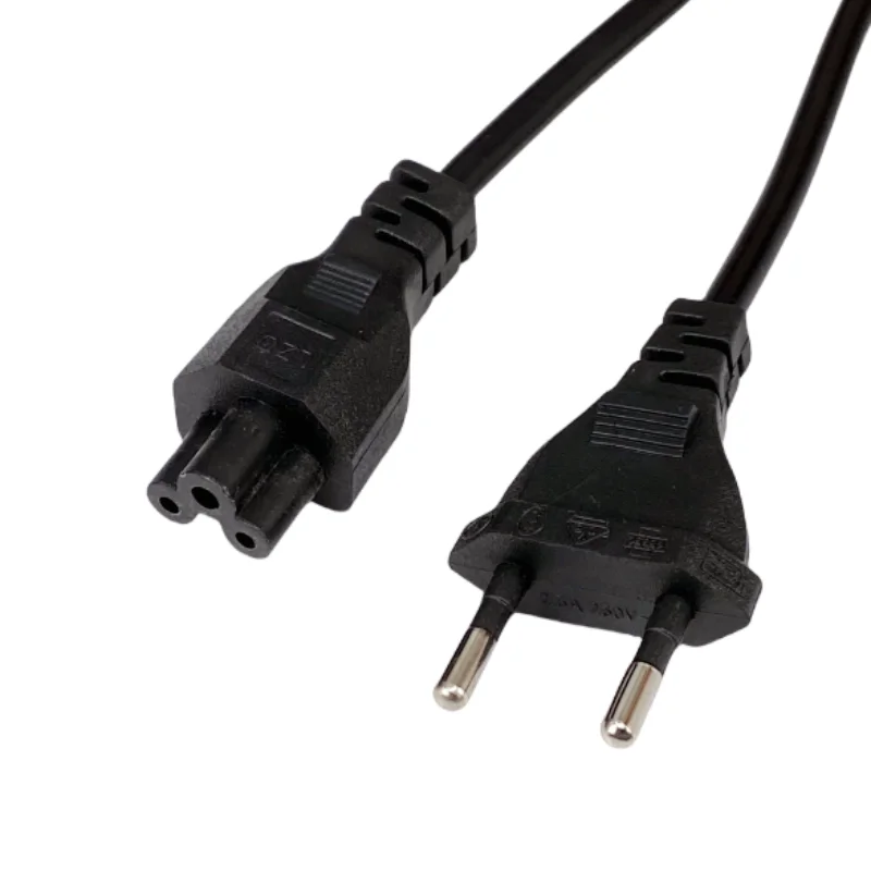 EU Euro  Power Cable European American IEC C5 Cloverleaf Power Cord 1.2m 4ft For AC Adapters Laptop Notebook