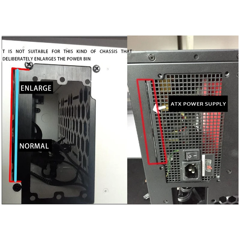 امدادات الطاقة يربك SFX إلى ATX ، محول التيار الكهربائي ، محول PSU ، إطار التحويل مع 4 مسامير