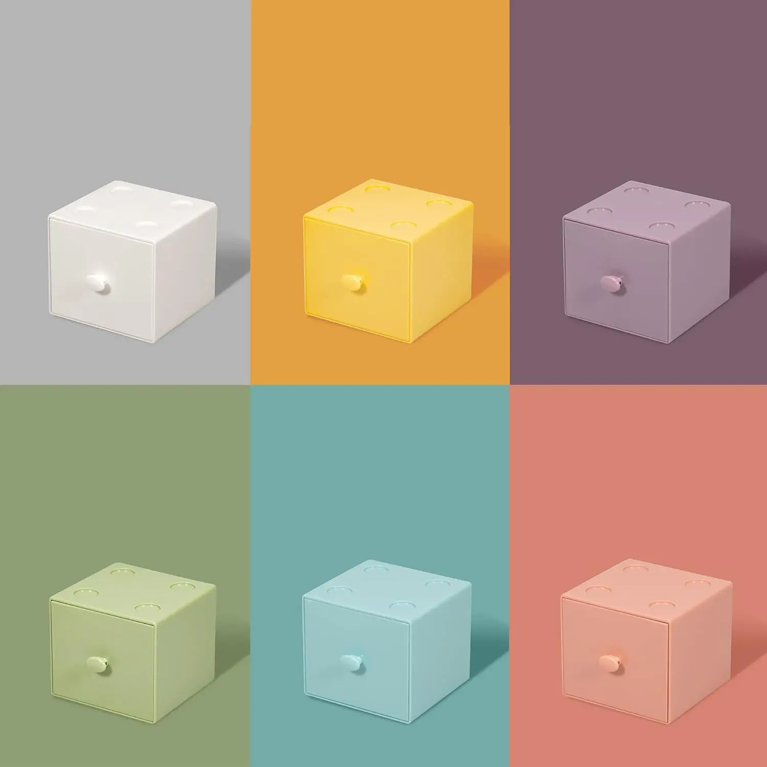 عبوتان من منظم المكتب الصغير، أدراج تنظيم لطيفة قابلة للتكديس، درج سطح المكتب، منظم سطح المكتب للمكتب و( #5