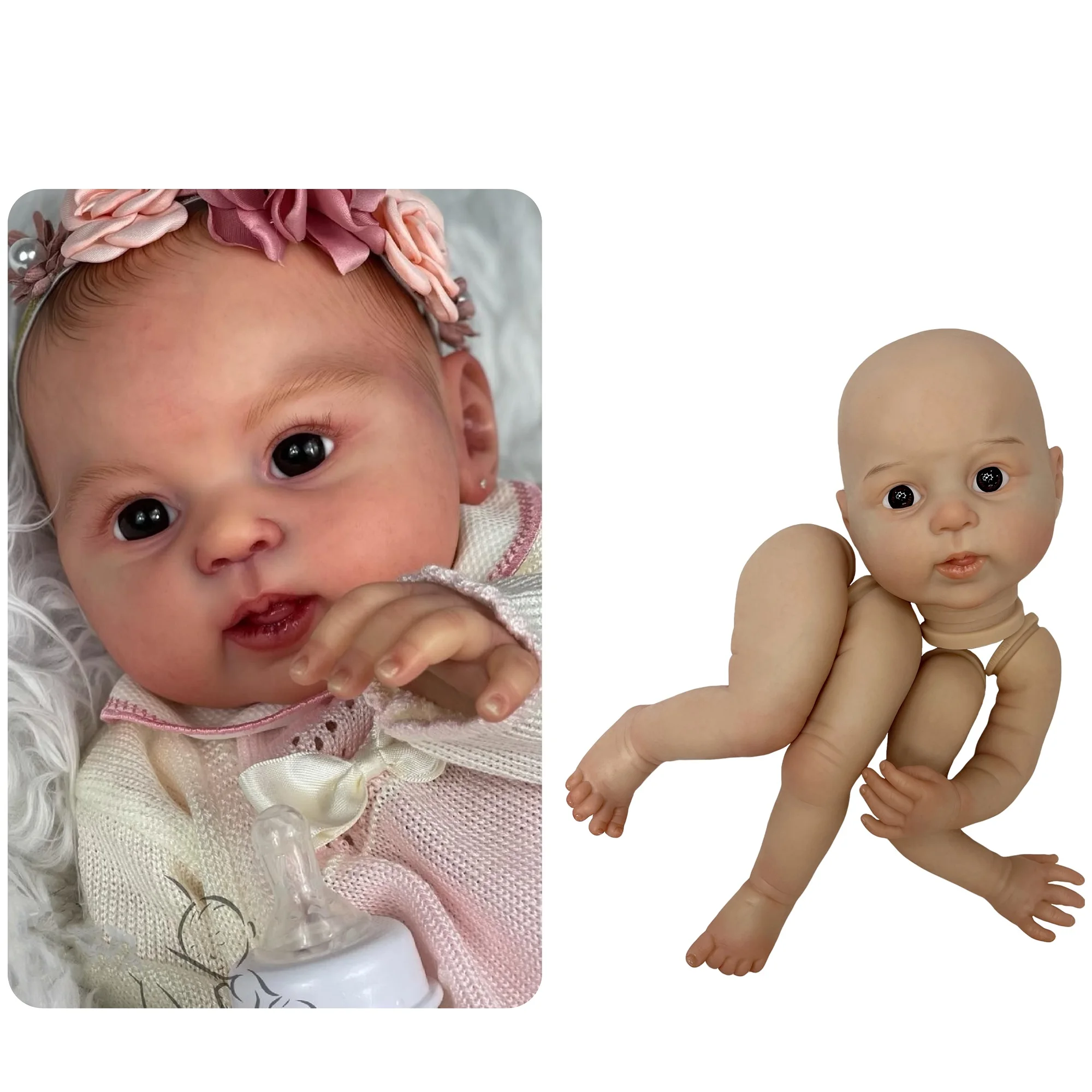 18-20Inch Painted Reborn Doll Kits Unassembled Lifelike Real Bebe Reborn Kit Reborn Sin Pintar