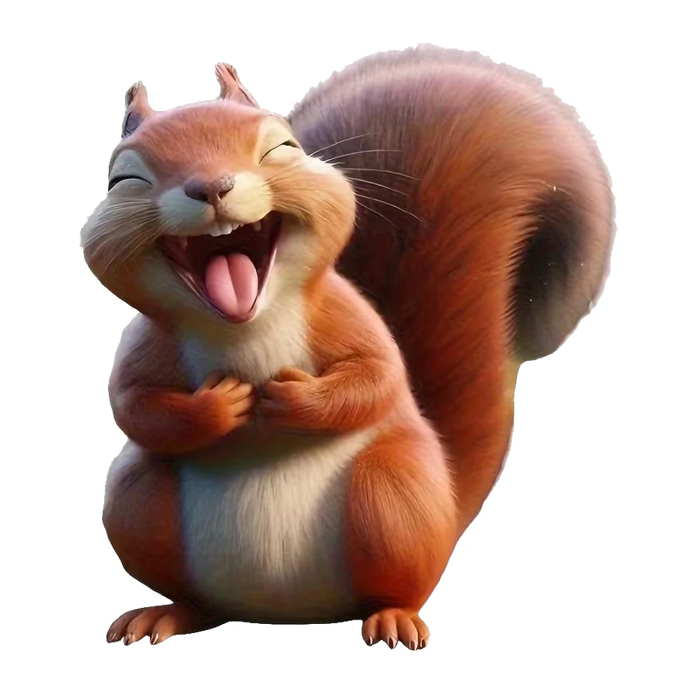 Bright Smile Adorable Squirrel Car Sticker, Suitable for Laptop, Car, Truck, Van, SUV, Motorcycle, Wall, Bumper, Window