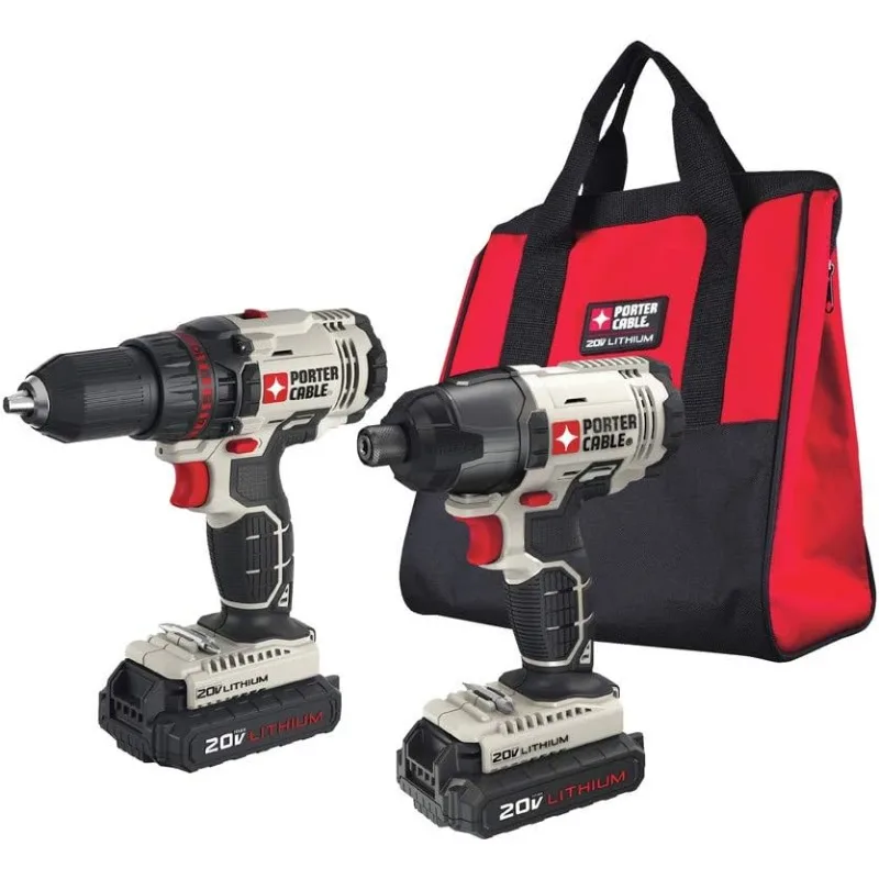 

PORTER CABLE PCCK604L2 20V MAX 2-Tool Cordless Drill/Driver and Impact Driver Combo Kit