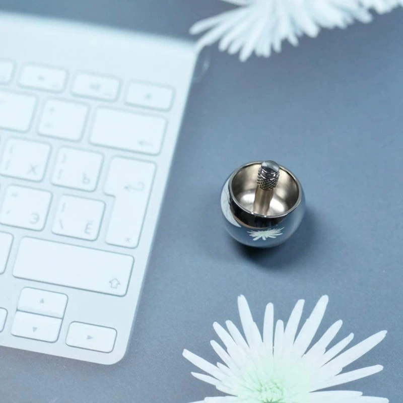 Anneau gyroscopique en métal avec tête de champignon, Anti-Stress pour enfants, fossettes simples, Spinner à main, Anti-Stress, Popite, Anti-stress