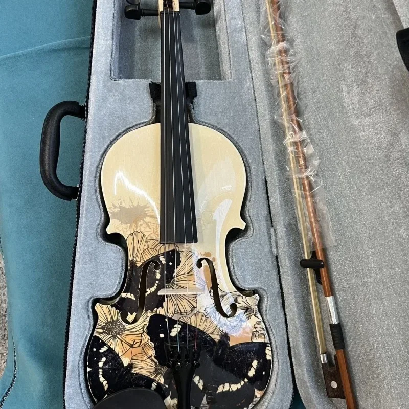 

Professional Beginner Vintage Handmade Violin Luxury Painted Basswood Decoration Stringed Musical Practice Instruments Violin