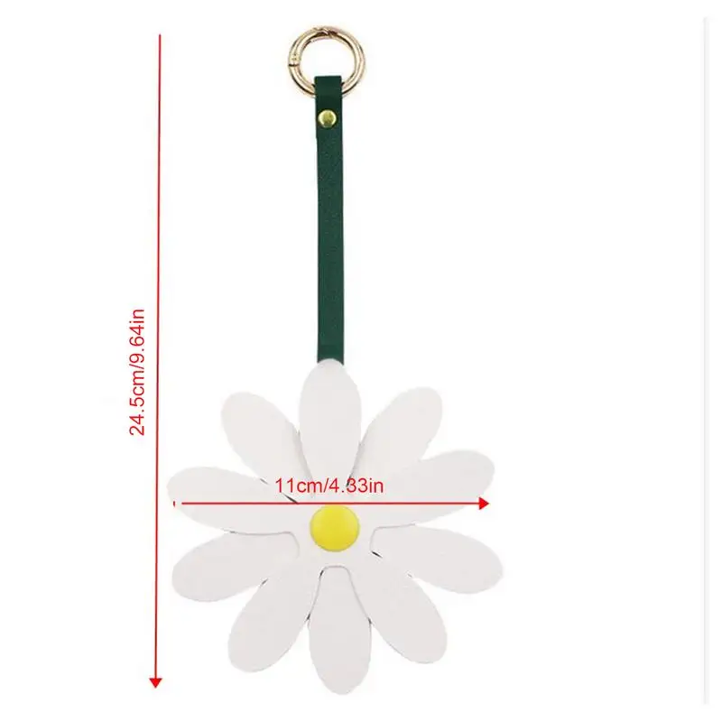 Daisy Key CHAIN ดอกไม้ Charm Key CHAIN Chic พวงกุญแจเครื่องประดับตกแต่ง PU หนัง Charm เครื่องประดับน่ารักสําหรับคีย์กระเป๋ากระเป๋า