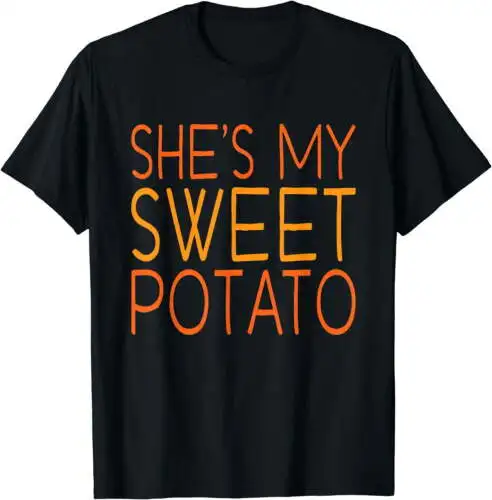 Shes My Sweet Potato I Yam Set Thanksgiving Couples Matching T-Shirt Black