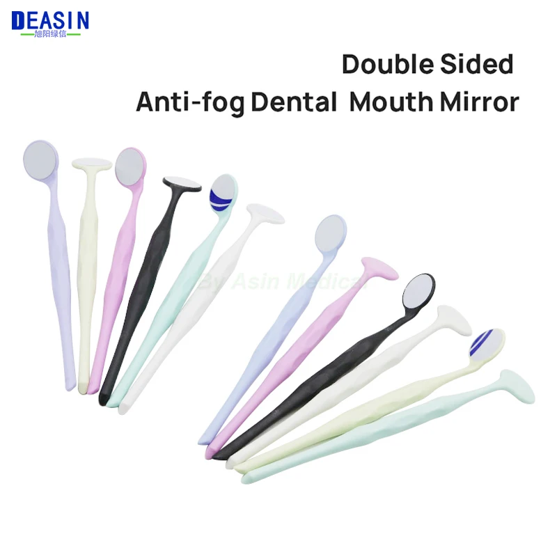 10pcs/Box Dental Double Sided Mouth Mirrors Autoclavable Surface Exam Reflectors With Handle Oral Mirror Tooth Whitening