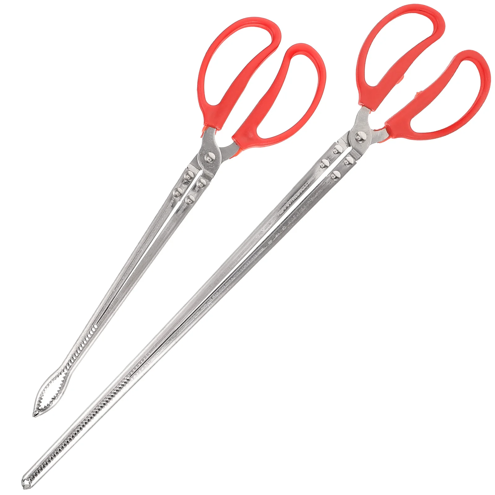 2 Pcs Stainless Steel Loach Eel Long Fish Crab Tongs Pliers Set Anti Slip Camping Outdoor Seafood Catching Tools