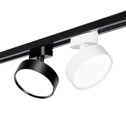 360 ° 조절 가능한 원형 LED 트랙 조명, 조도 조절 홈 조명 시스템, 알루미늄 이동식 Cob LED 트랙 조명, 15W, 18W, 20W, 24W, 30W, 36W