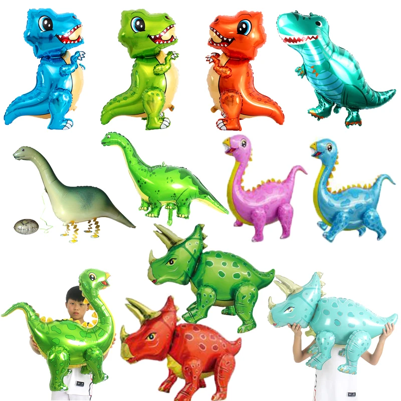 

Large 4D Dinosaur Foil Balloons Green Dinosaur Standing Dragon Birthday Party Decorations Kids Supplies Boy Toys Air Globos