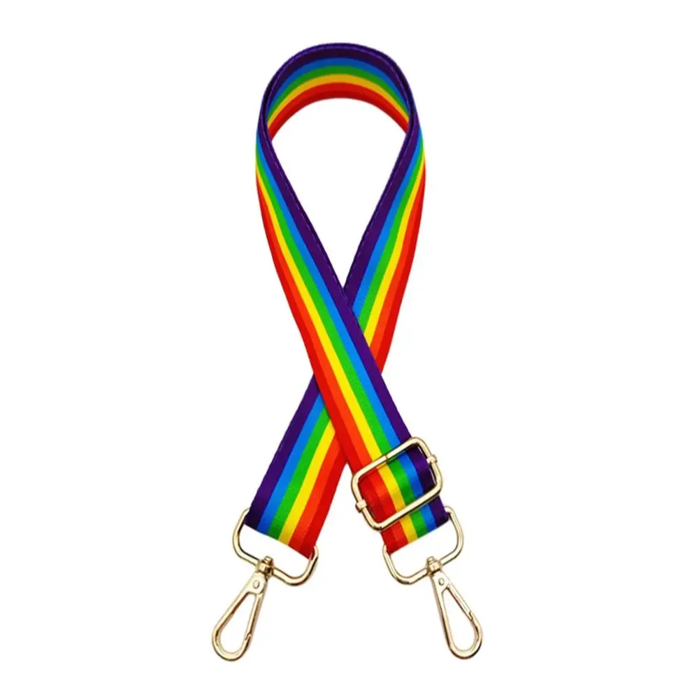 

Women Girls Adjustable Bag Strap Length Replacement Shoulder Strap Detachable Rainbow Stripe Crossbody Handbag Accessories