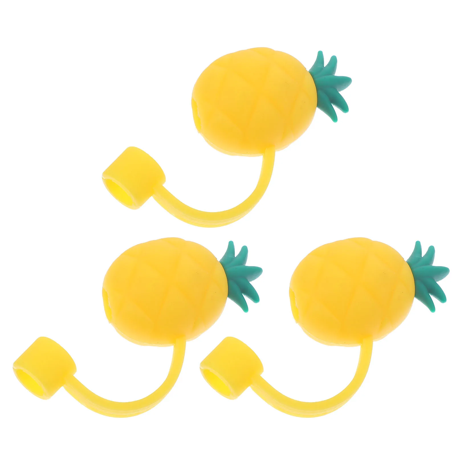 

3pcs Reusable Silicone Tips Covers Cartoon Fruit Design Drinking Caps Dirt Protectors Cute Straw Toppers Lightweight