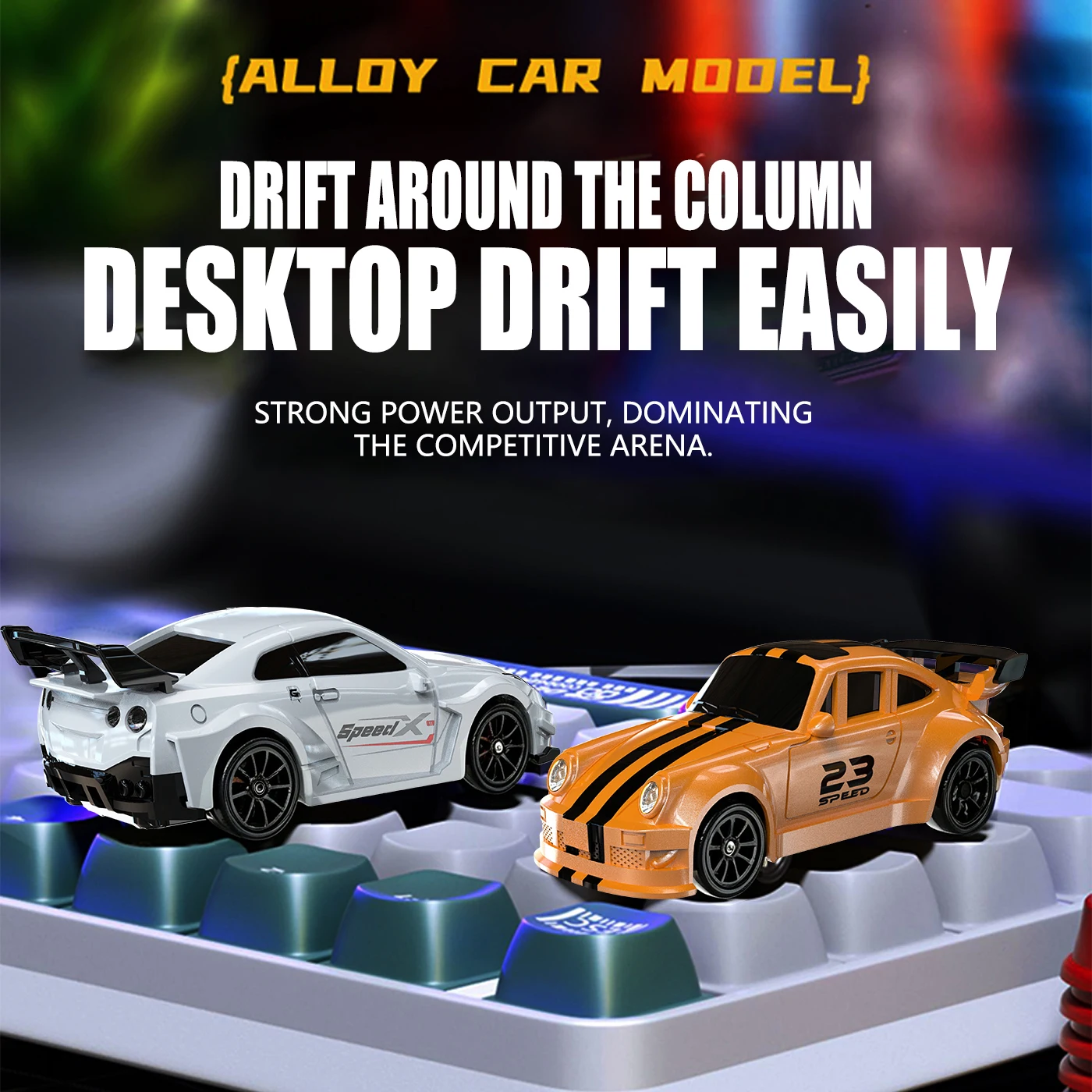 Desktop Mini RC Cars Drift Remote Control Racing Car LED Light 1/64 High Speed GTR Small Car Model Kids Toys Boy Birthday Gifts view 5