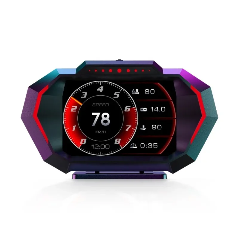 

P24 vehicle HUD head-up display, LCD OBD multi-function water temperature and fuel consumption GPS vehicle speed gradient meter