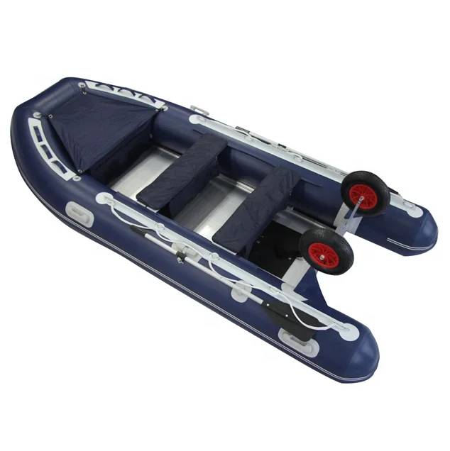 12ft 380cm 0.9mm / 1.2mm PVC قوارب مطاطية قابلة للنفخ مع عجلة Transom #2