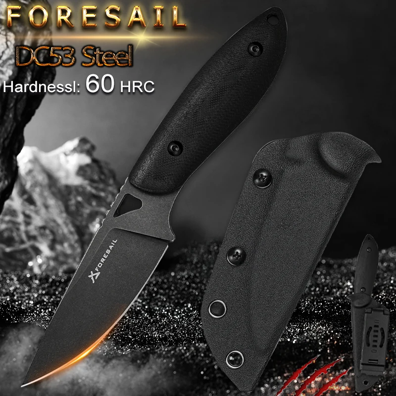 FORESAIL DC53 شفرة فولاذية سكين G10 مقبض حاد شفرة مثبتة تكتيكات التخييم الأسماك في الهواء الطلق بقاء قطع HuntingEDC سكين الفاكهة #2