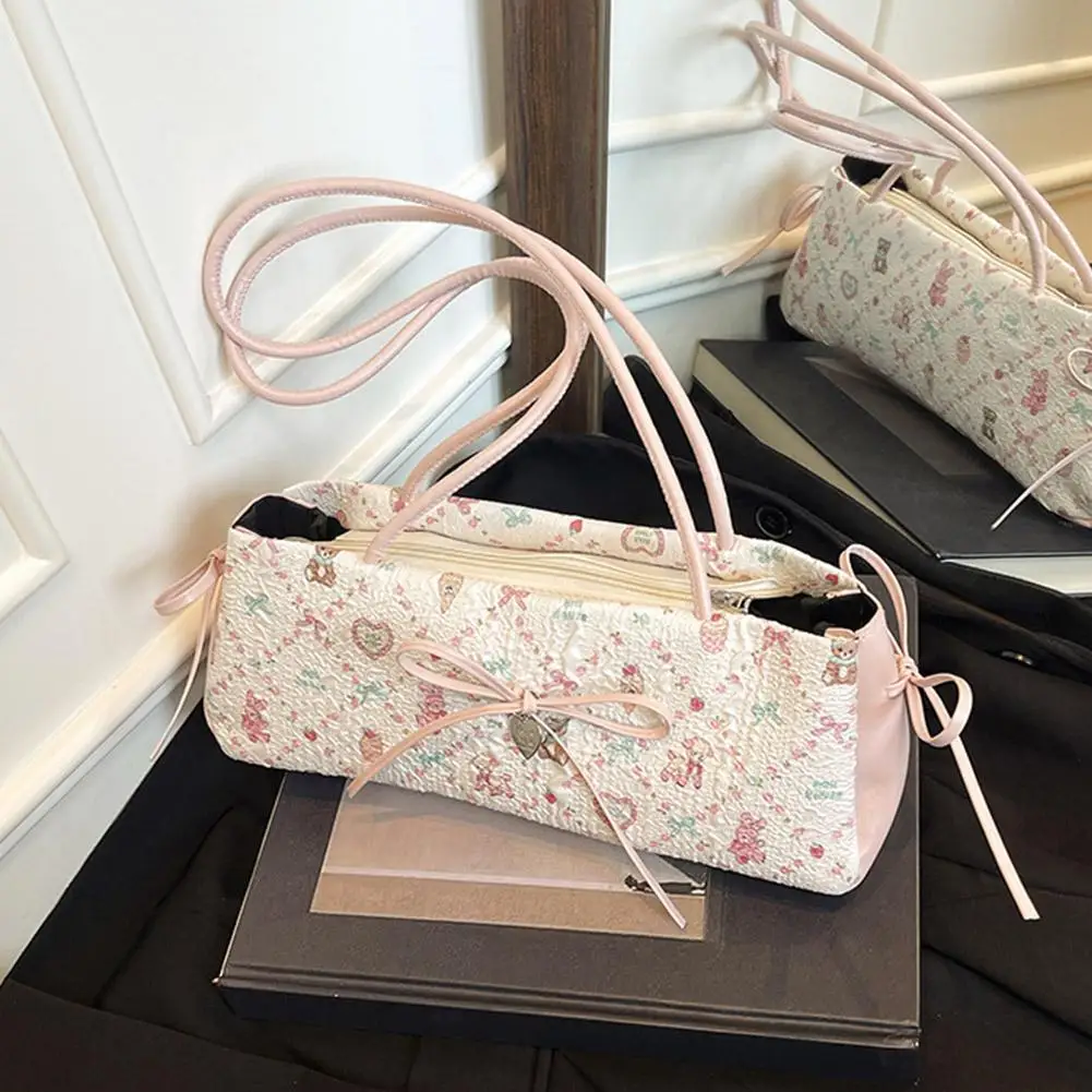 المرأة الحلو القوس الكتف Crossbody المرأة حقيبة لطيف طباعة عادية حمل اليومية ركاب حقيبة كتف الإناث