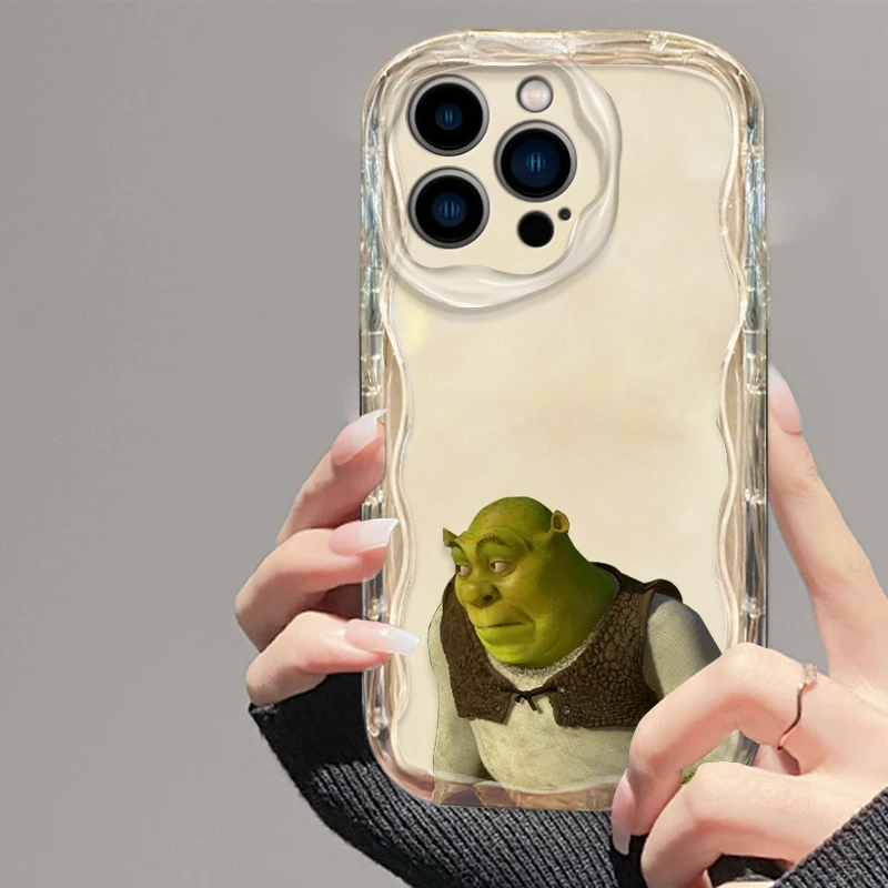 Cartoon Cute Shrek Cover For Apple iPhone 15 14 13 12 11 Pro X XR XS Max Plus 8 7 Plus SE Wave Oil Phone Case