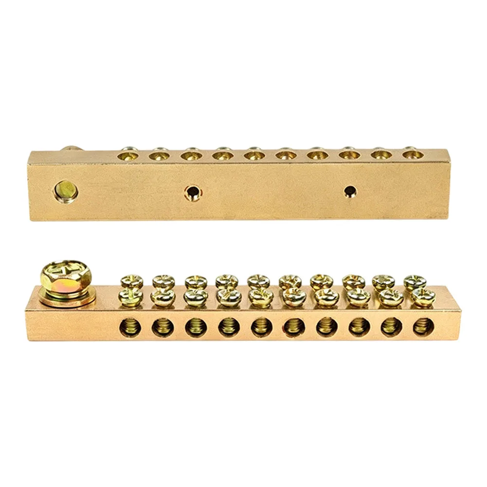 2pcs Copper Double Hole Busbar Terminals for Ribbon Cable For grounding Compact Size Easy Integration 74mm 118mm 210mm