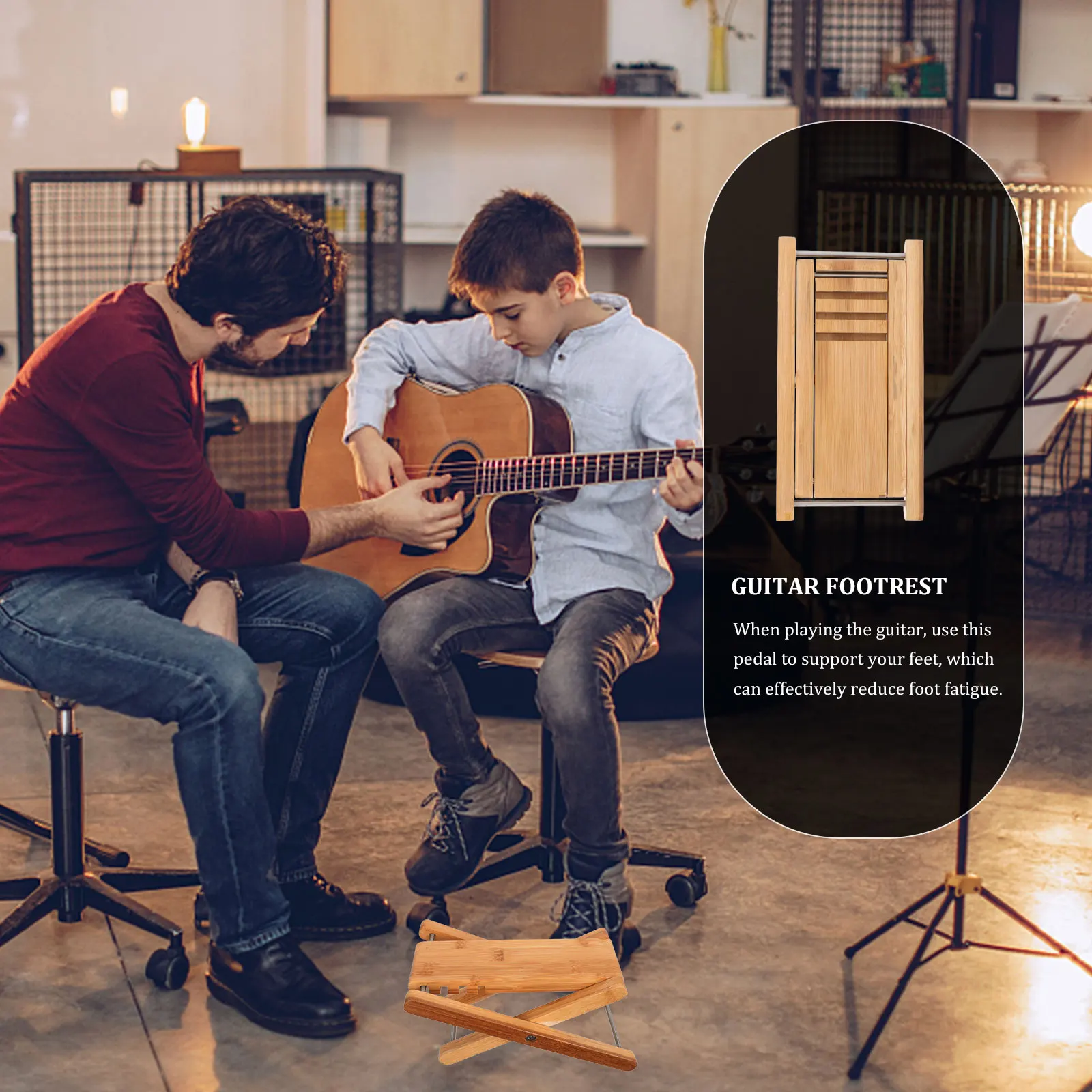 

Pedicure Foot Stool Foldable Guitar Pedal Home Salon Nail Art Comfortable Portable Stool Footrest Durability Stability Guitar