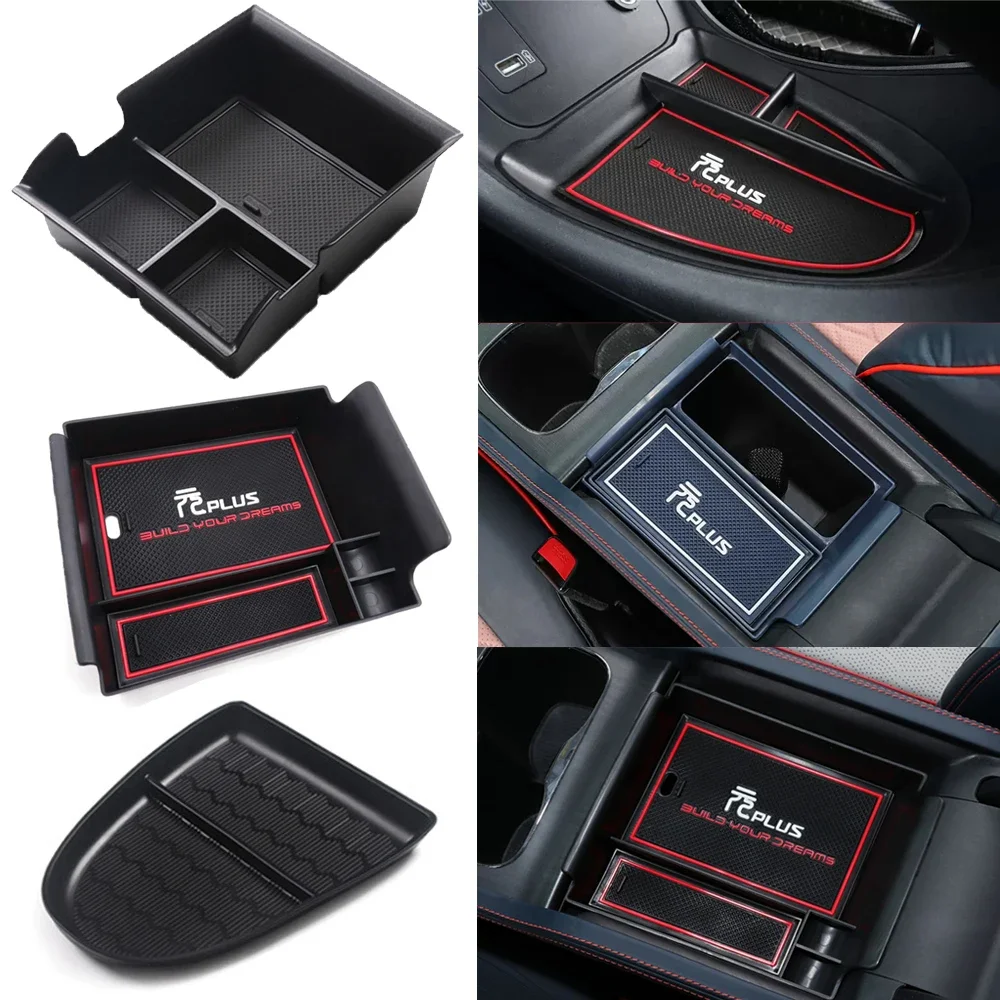 

Car Storage Box For BYD Atto 3 Yuan Plus 2022 2023 Center Armrest Hidden Box Cup Holder Console Organizer Car Box Accessories