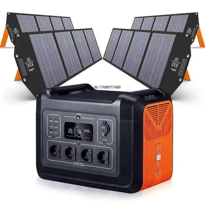 High-quality solar lithium battery generator, 3000 watts large-capacity AC/DC emergency power station, 1200 watts