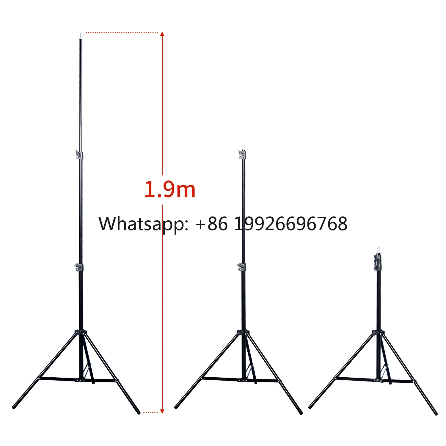 

Профессиональная подставка для фотосъемки, 1,9 м, черный алюминиевый штатив для камеры телефона в прямом эфире для смартфона