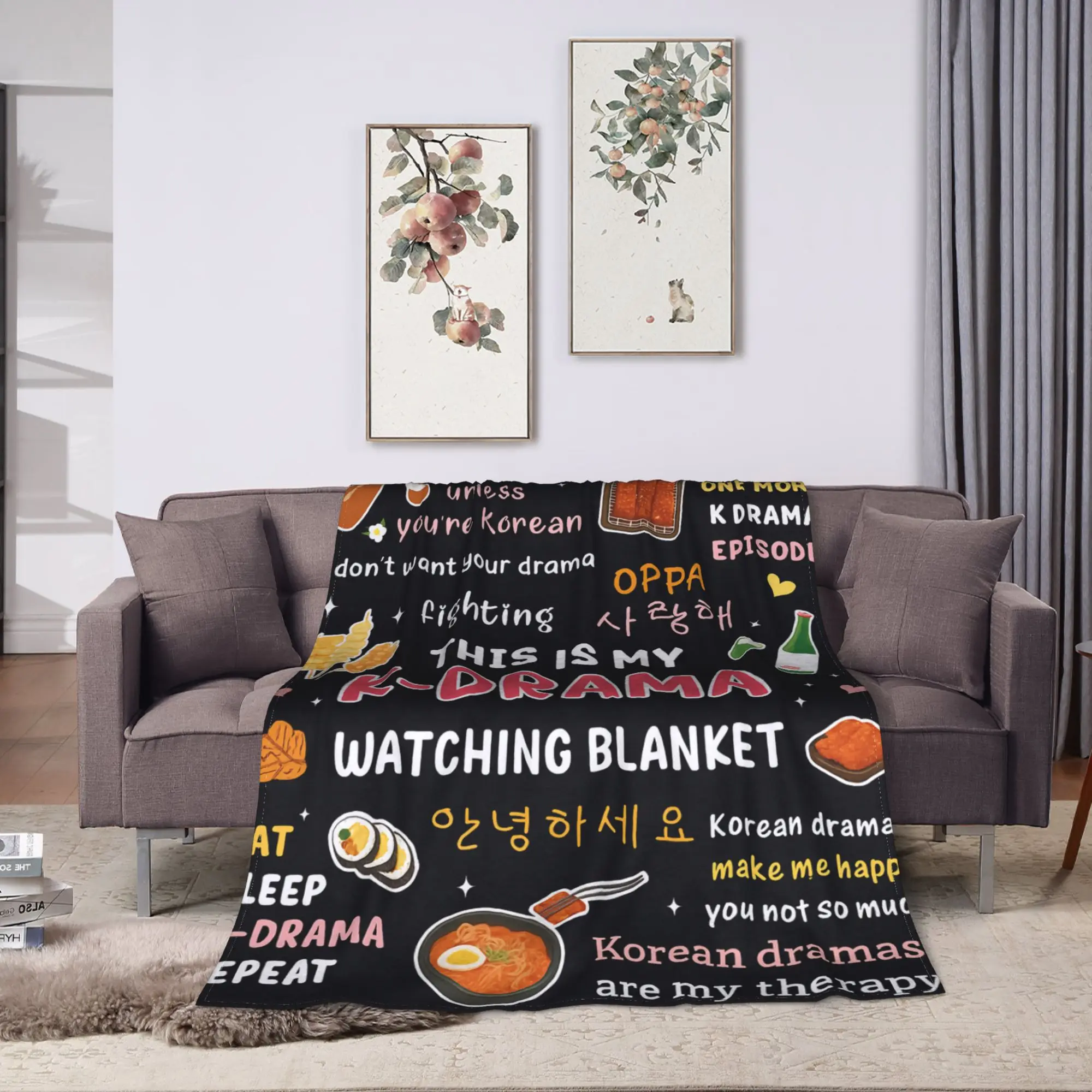 K-Drama K Pop  Korean  Blankets  Warm Soft Novelty Plush Throw Blanket For Outdoor Travel Office Flannel Bedspread Bed Cover