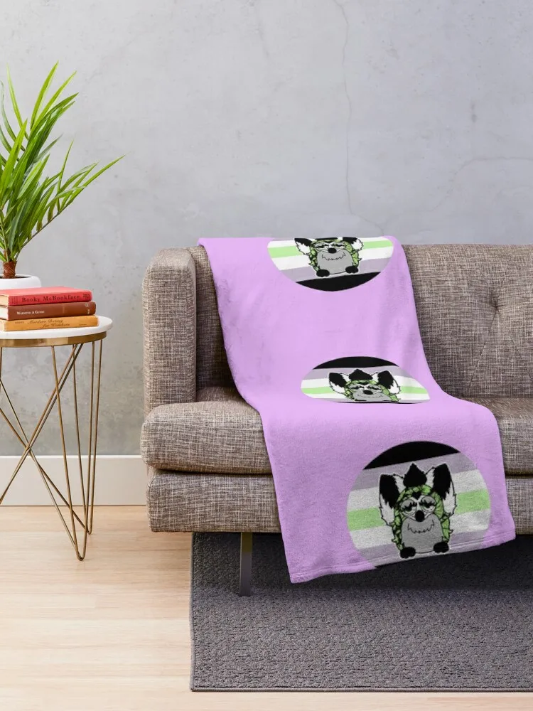 Agender Pride Furby  Throw Blanket Heavy Beach Blankets Sofas Of Decoration for sofa Blankets