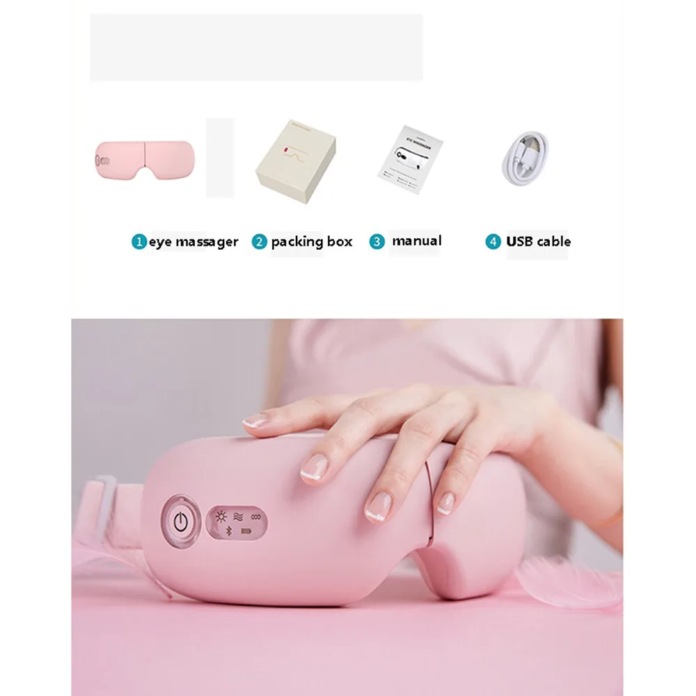 Eye Massager Smart Airbag Vibration Eye Care Instrument Hot Compress Bluetooth Eye Massage Glasses Fatigue Pouch & Wrinkle