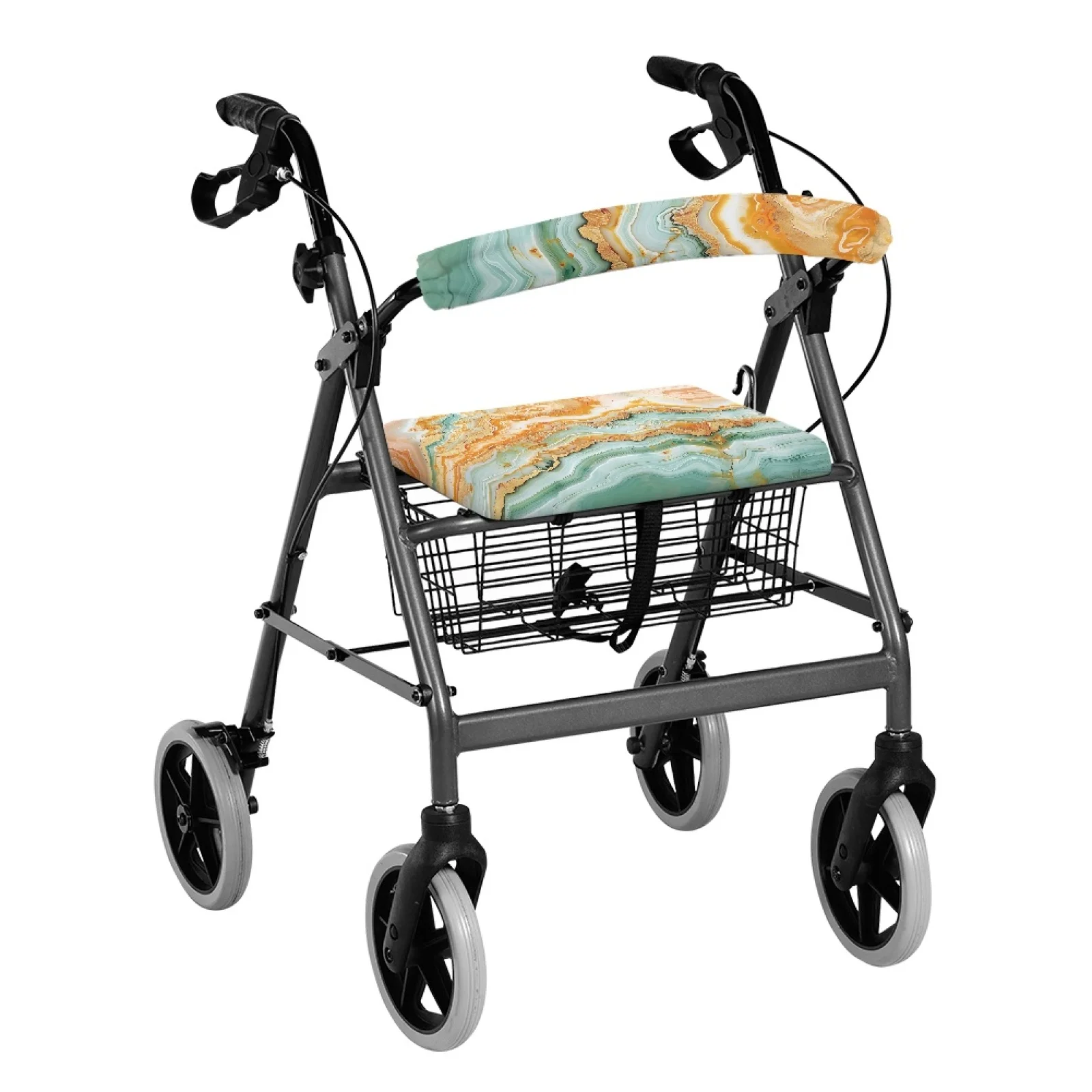 Coloranimal Drawstring Closure Easy Install 2 Pcs Walker Seat Cover for Parents for Travel Mineral Vein
