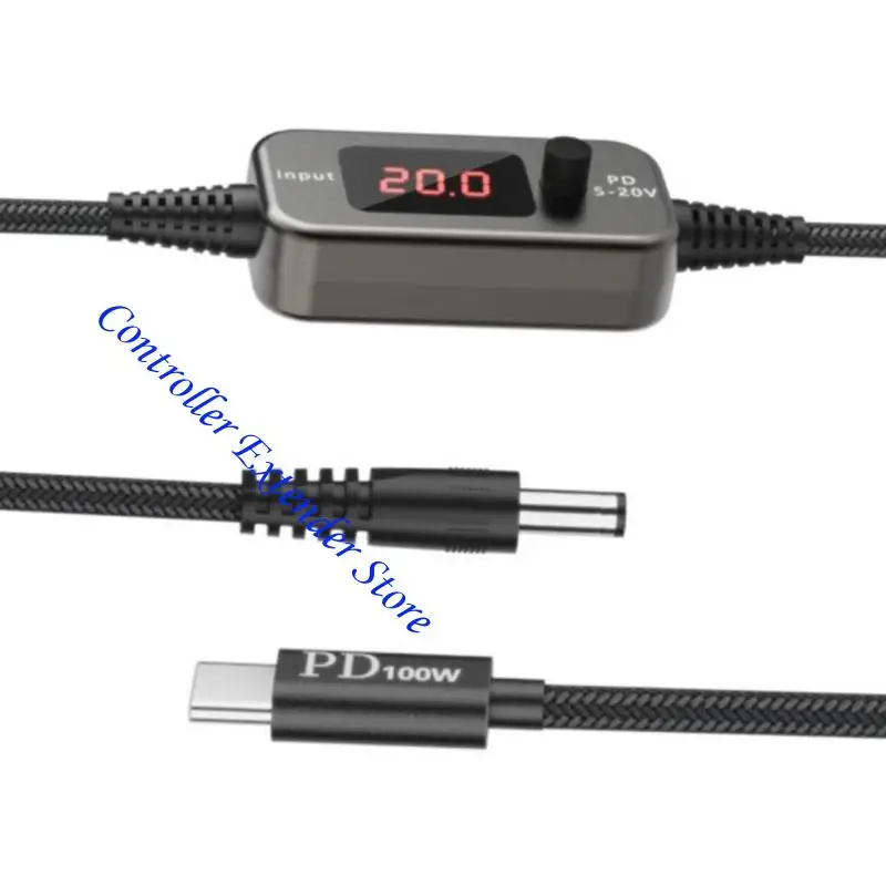 N84B شحن سريع DC5521 سلك الطاقة 5V إلى 20 فولت الفولتية القابلة للتعديل لجهاز توجيه طابعات أجهزة الكمبيوتر المحمولة وأجهزة USB C